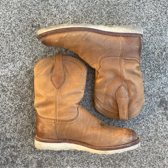 Tecovas Leather Boots Cowboy Ranch Wear Men’s Size 11.5 D Wheat Tan Vibram Sole - Picture 8 of 16